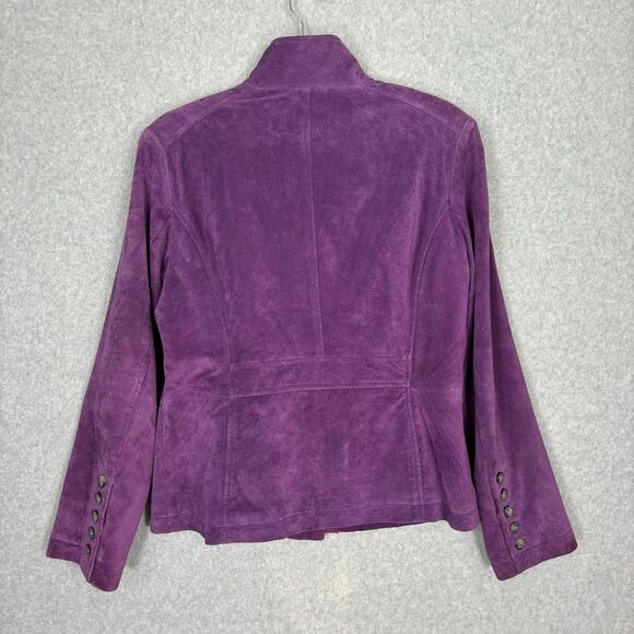 Women's Purple Genuine Suede Jacket - Picture 9 of 11